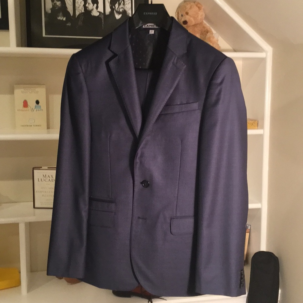 Express Slim Fit Photographer Navy Blue Suit